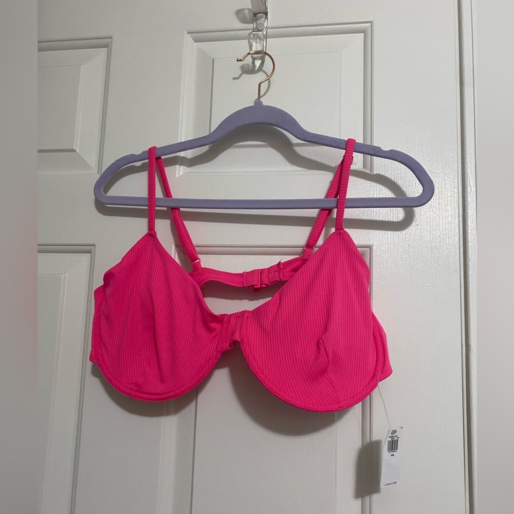 NWT Old Navy hot pink bikini top
